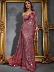 Акція на Плаття вечірнє довге літнє жіноче SHEIN GD-00148853 S Рожево-лілове від Rozetka