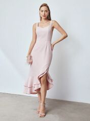 Акція на Плаття вечірнє міді літнє жіноче SHEIN GD-00148950 S Рожеве від Rozetka
