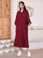 Акція на Плаття міді літнє жіноче SHEIN GD-00148951 S Бордове від Rozetka