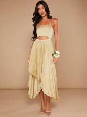 Акція на Плаття вечірнє довге літнє жіноче SHEIN GD-00149001 S Молочне від Rozetka