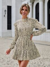 Акція на Плаття коротке літнє жіноче SHEIN GD-00148487 S Кремове від Rozetka