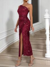 Акція на Плаття вечірнє довге літнє жіноче SHEIN GD-00149312 S Бордове від Rozetka