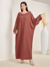 Акція на Плаття довге осіннє жіноче SHEIN GD-00149535 S Рожево-коричневе від Rozetka