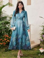 Акція на Плаття довге літнє жіноче SHEIN GD-00149568 S Блакитне від Rozetka