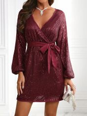 Акція на Плаття вечірнє коротке літнє жіноче SHEIN GD-00149769 S Бордове від Rozetka