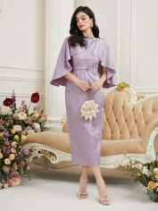 Акція на Плаття вечірнє міді літнє жіноче SHEIN GD-00149806 S Бузкове від Rozetka