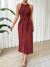 Акція на Плаття міді літнє жіноче SHEIN GD-00150217 S Теракотове від Rozetka