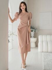 Акція на Плаття на запах міді літнє жіноче SHEIN GD-00146964 M Світло-рожеве від Rozetka