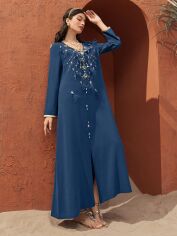 Акція на Плаття вечірнє довге літнє жіноче SHEIN GD-00150271 S Сіро-синє від Rozetka
