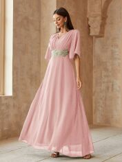 Акція на Плаття вечірнє довге літнє жіноче SHEIN GD-00150349 S Світло-рожеве від Rozetka