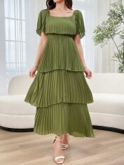 Акція на Плаття міді літнє жіноче SHEIN GD-00147849 M Хакі від Rozetka