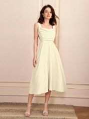 Акція на Плаття міді літнє жіноче SHEIN GD-00148075 M Молочне від Rozetka