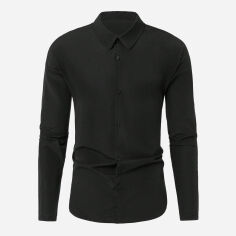 Акція на Сорочка чоловіча SHEIN GD-00151784 2XL Чорна від Rozetka