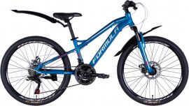 Акція на Велосипед Formula AL 24" BLACKWOOD 1.0 AM DD FR 12,5" синьо - сріблястий з крилом Pl 2025 (OPS-FR-24-423) від Rozetka