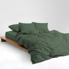 Акція на Комплект постільної білизни Mirson Полуторний Євро 160х220 см 009 Forest Green Soft Touch of Satin від Rozetka