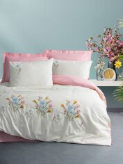 Акція на Комплект постільної білизни Cotton Box Євро 200х220 см Delbin Pink Ранфорс від Rozetka