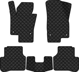 Акція на Килимки з екошкіри EVAtech ECO в салон авто для Passat (B6) (without armrest) Volkswagen 2005-2010 6 покоління Combi EU Екошкіра чорна з чорною ниткою чорний кант від Rozetka