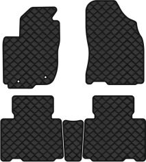 Акція на Килимки з екошкіри EVAtech ECO в салон авто для RAV4 (XA40) (closed threshold) Toyota 2013-2016 4 покоління SUV USA Екошкіра чорна з чорною ниткою чорний кант від Rozetka