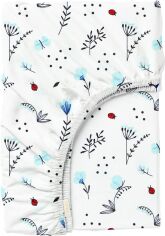 Акція на Простирадло на резинці Cosas Blue Wildflowers Односпальне 80 x 200 + 20 см Ранфорс від Rozetka