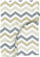 Акція на Простирадло на резинці Cosas Zigzag Grey Beige Полуторне 140 x 200 + 20 см Ранфорс від Rozetka