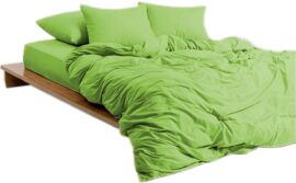Акція на Простирадло на гумці MirSon Soft Touch of Satin 013 Light green 160x200 см від Rozetka