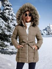 Акція на Куртка жіноча SHEIN GD-00108834 S Сіро-бежева від Rozetka