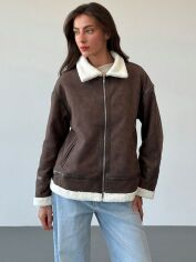 Акція на Куртка жіноча SHEIN GD-00131754 S Коричнева від Rozetka