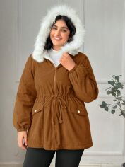 Акція на Куртка жіноча SHEIN GD-00132478 2XL Коричнева від Rozetka