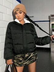 Акція на Куртка жіноча SHEIN GD-00116802 S Чорна від Rozetka