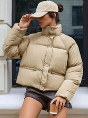 Акція на Куртка жіноча SHEIN GD-00146091 M Світло-бежева від Rozetka