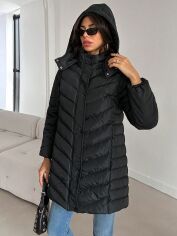 Акція на Куртка жіноча SHEIN GD-00100424 42 Чорна від Rozetka
