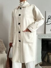 Акція на Пальто жіноче SHEIN GD-00149364 S Молочне від Rozetka