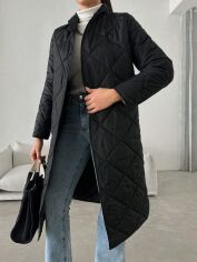 Акція на Пальто жіноче SHEIN GD-00130764 L Чорне від Rozetka
