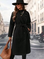 Акція на Пальто жіноче SHEIN GD-00131784 S Чорне від Rozetka