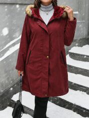 Акція на Пальто жіноче SHEIN GD-00131790 3XL Бордове від Rozetka