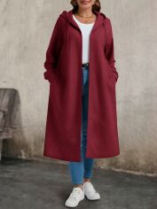 Акція на Пальто жіноче SHEIN GD-00132086 2XL Бордове від Rozetka