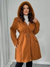 Акція на Пальто жіноче SHEIN GD-00132766 XL Коричневе від Rozetka