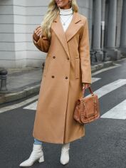 Акція на Пальто жіноче SHEIN GD-00133679 L Бежеве від Rozetka