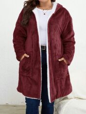 Акція на Пальто жіноче SHEIN GD-00134856 XL Бордове від Rozetka