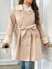 Акція на Пальто жіноче SHEIN GD-00134967 2XL Пудрове від Rozetka