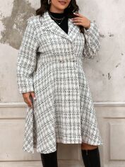 Акція на Пальто жіноче SHEIN GD-00108836 XL Чорне з білим від Rozetka