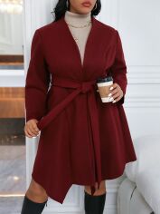 Акція на Пальто жіноче SHEIN GD-00135616 XL Бордове від Rozetka