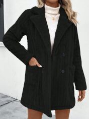 Акція на Пальто жіноче SHEIN GD-00117976 XL Чорне від Rozetka