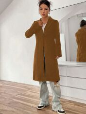 Акція на Пальто жіноче SHEIN GD-00143570 L Коричневе від Rozetka