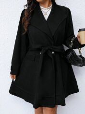 Акція на Пальто жіноче SHEIN GD-00134074 XL Чорне від Rozetka