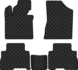 Акція на Килимки з екошкіри EVAtech ECO в салон авто для Sorento (XM) 7 seats Restyling Kia 2012-2014 2 покоління SUV Korea Екошкіра чорна з чорною ниткою чорний кант від Rozetka