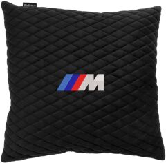 Акція на Подушка EVAtech 40 х 40 см BMW M Чорна з чорною ниткою від Rozetka