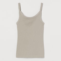 Акція на Майка H&M XAZ325111WEPP XS Сіра з бежевим від Rozetka