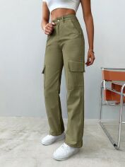 Акція на Штани жіночі SHEIN GD-00108293 34 Хакі від Rozetka