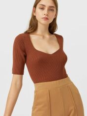Акція на Топ жіночий Stradivarius XAZ283805VEJD M Коричневий від Rozetka